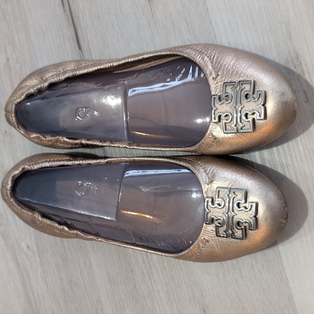 Tory Burch Gold Ballet Flats
